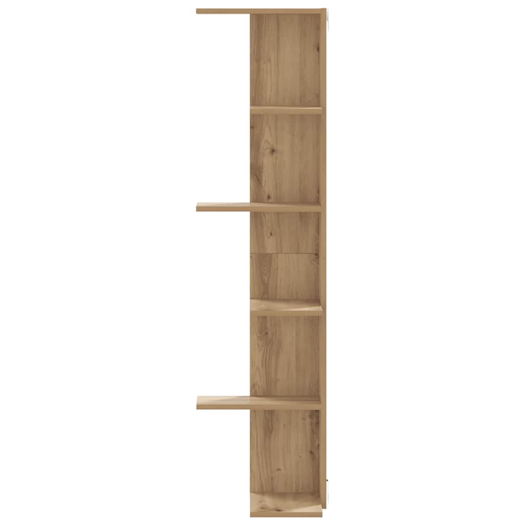 Wall Corner Shelf Artisian Oak 36.5x36.5x140 cm Engineered Wood
