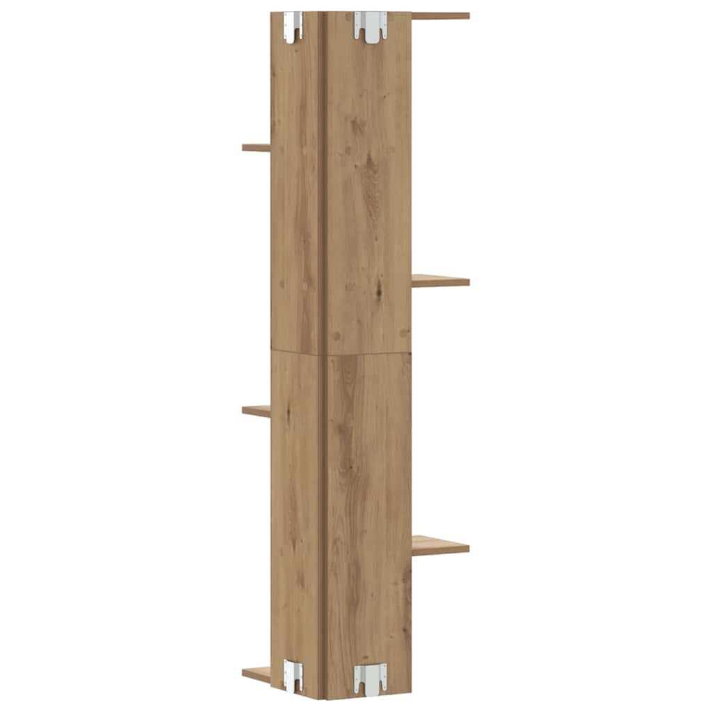 Wall Corner Shelf Artisian Oak 36.5x36.5x140 cm Engineered Wood