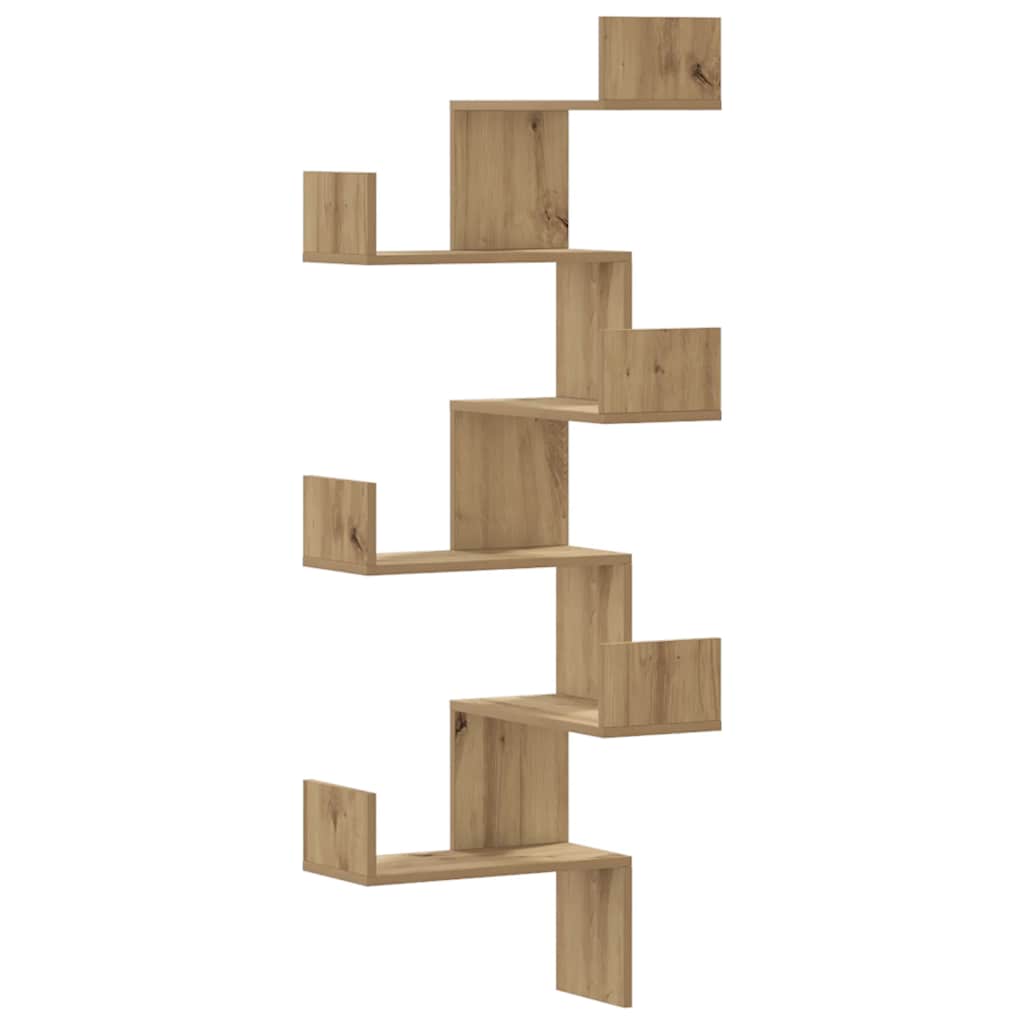 Wall Corner Shelf Artisian Oak 45x45x147 cm Engineered Wood