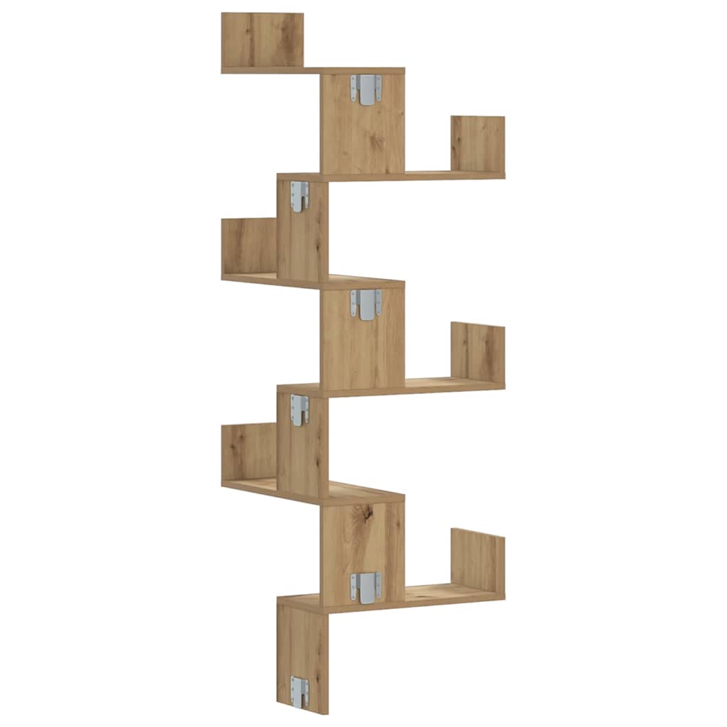 Wall Corner Shelf Artisian Oak 45x45x147 cm Engineered Wood