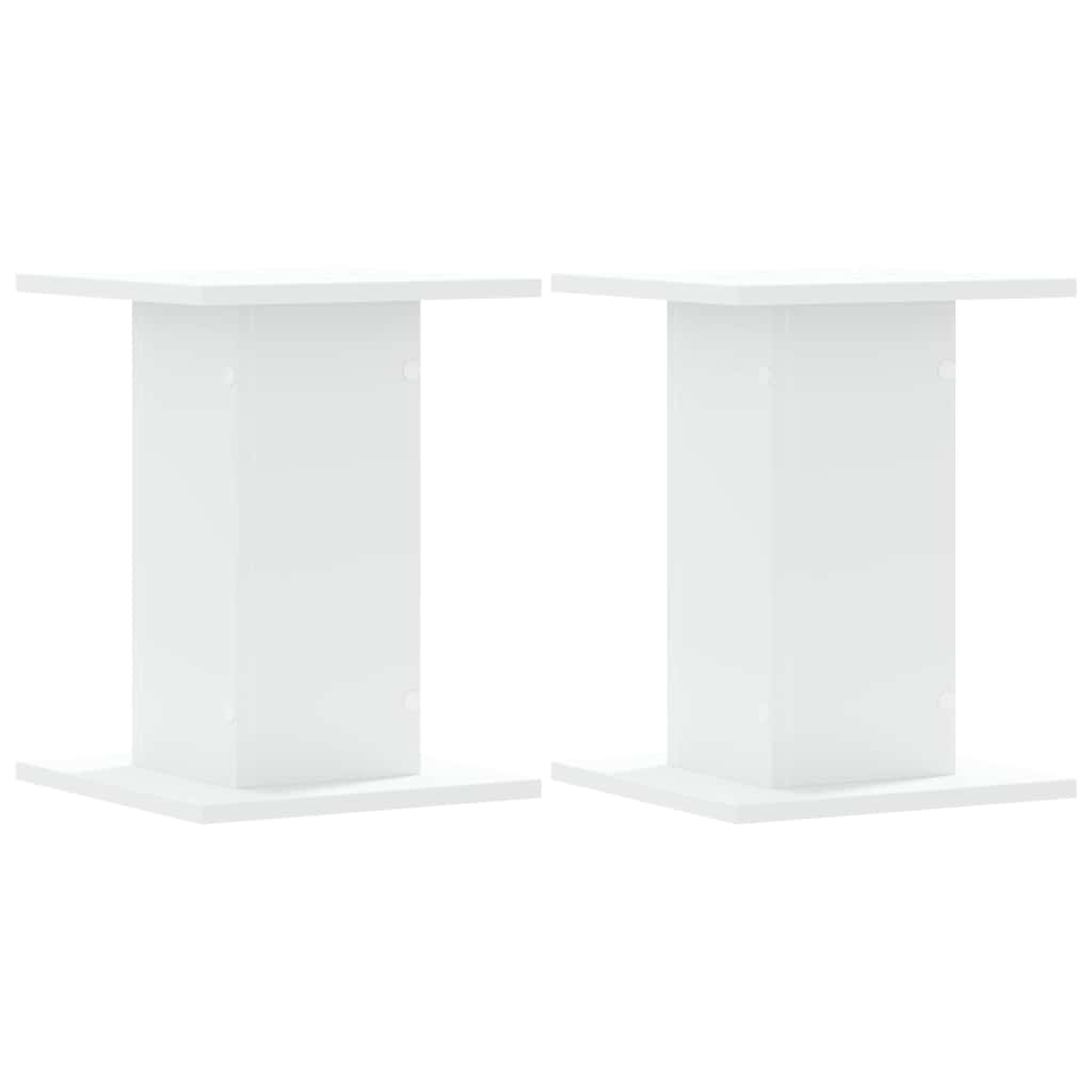 vidaXL Speaker Stands 2 pcs White 30x30x40 cm Engineered Wood