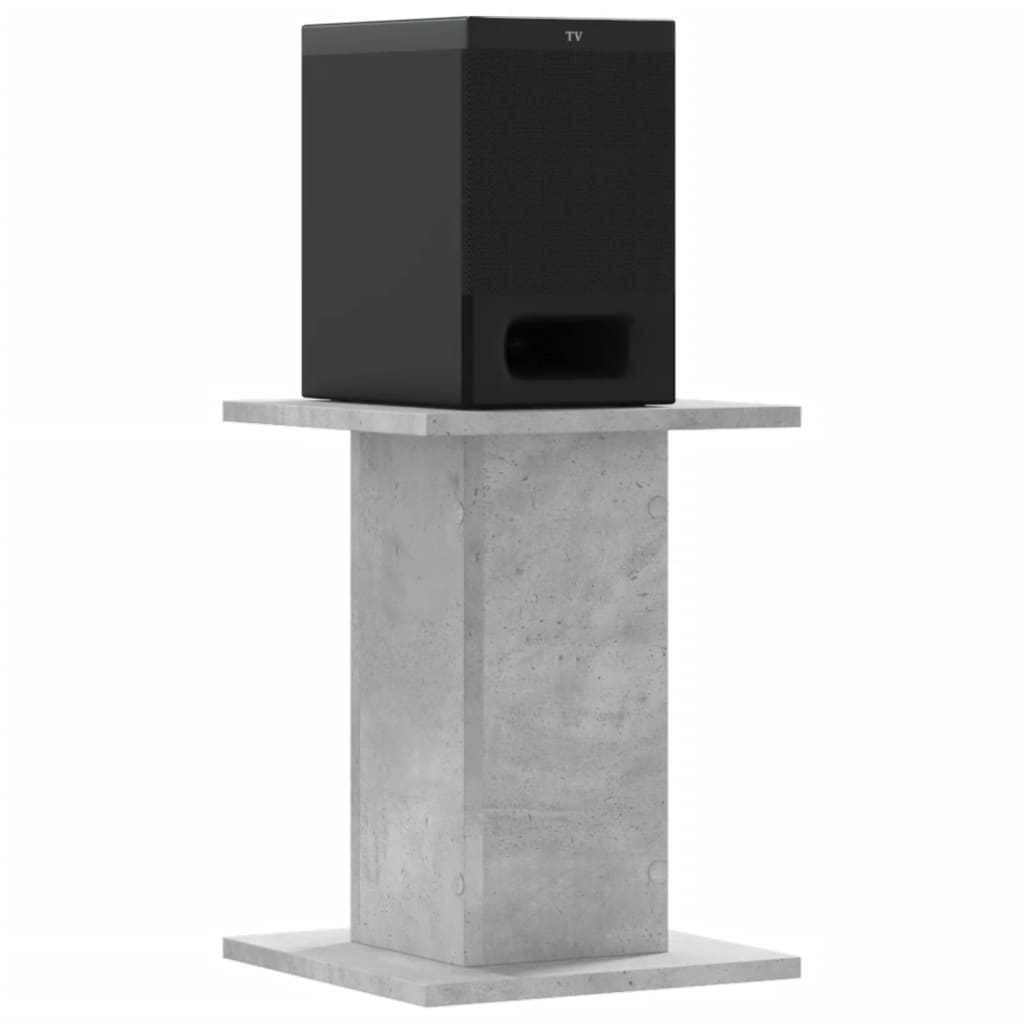 vidaXL Speaker Stands 2 pcs Concrete Grey 30x30x40 cm Engineered Wood