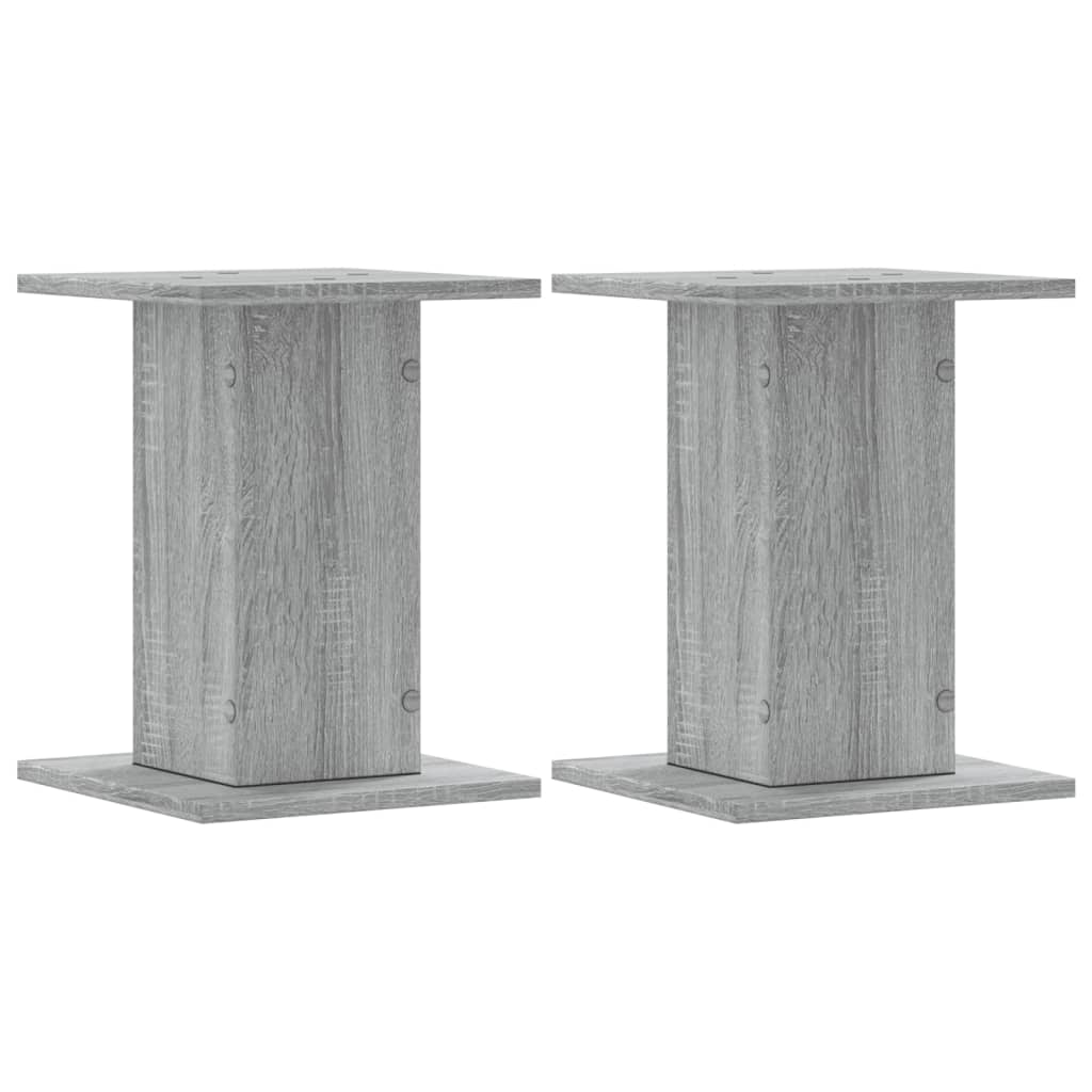 vidaXL Speaker Stands 2 pcs Grey Sonoma 30x30x40 cm Engineered Wood