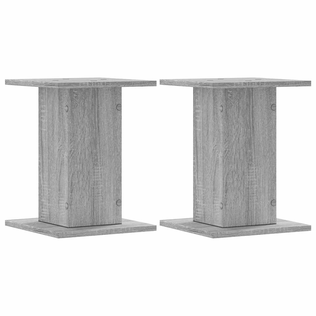 vidaXL Speaker Stands 2 pcs Grey Sonoma 30x30x40 cm Engineered Wood