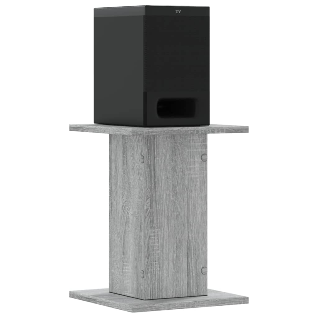 vidaXL Speaker Stands 2 pcs Grey Sonoma 30x30x40 cm Engineered Wood