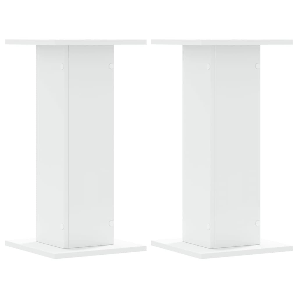 vidaXL Speaker Stands 2 pcs White 30x30x60 cm Engineered Wood