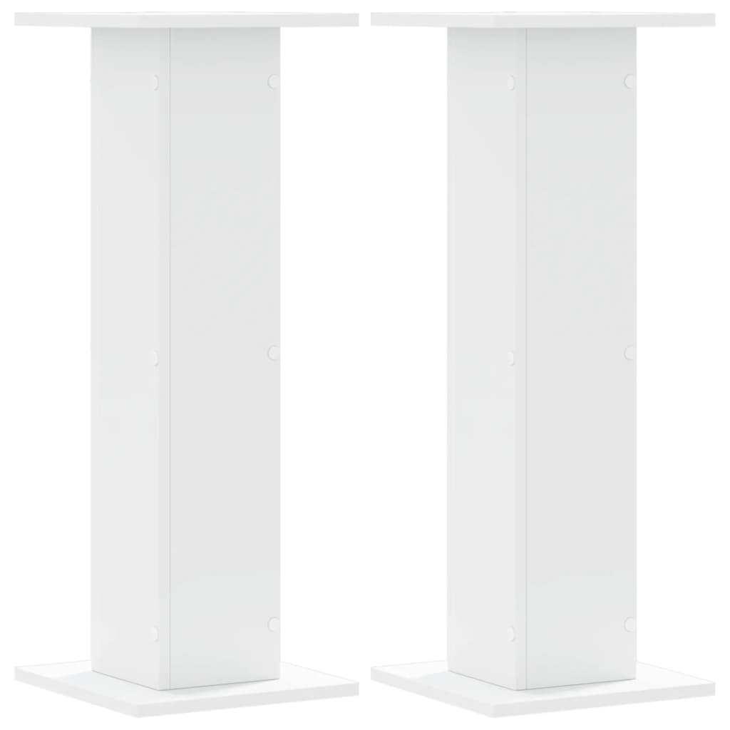 vidaXL Speaker Stands 2 pcs White 30x30x80 cm Engineered Wood