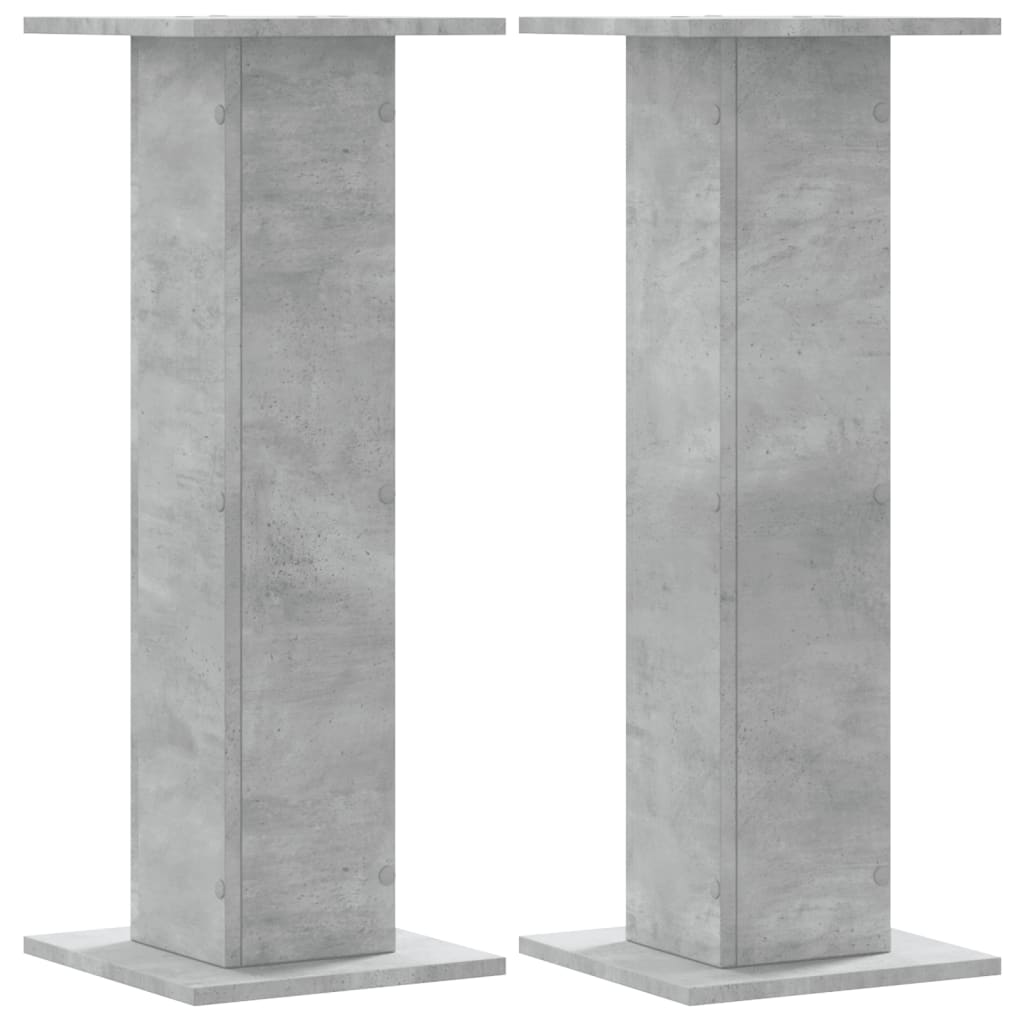 vidaXL Speaker Stands 2 pcs Concrete Grey 30x30x80 cm Engineered Wood