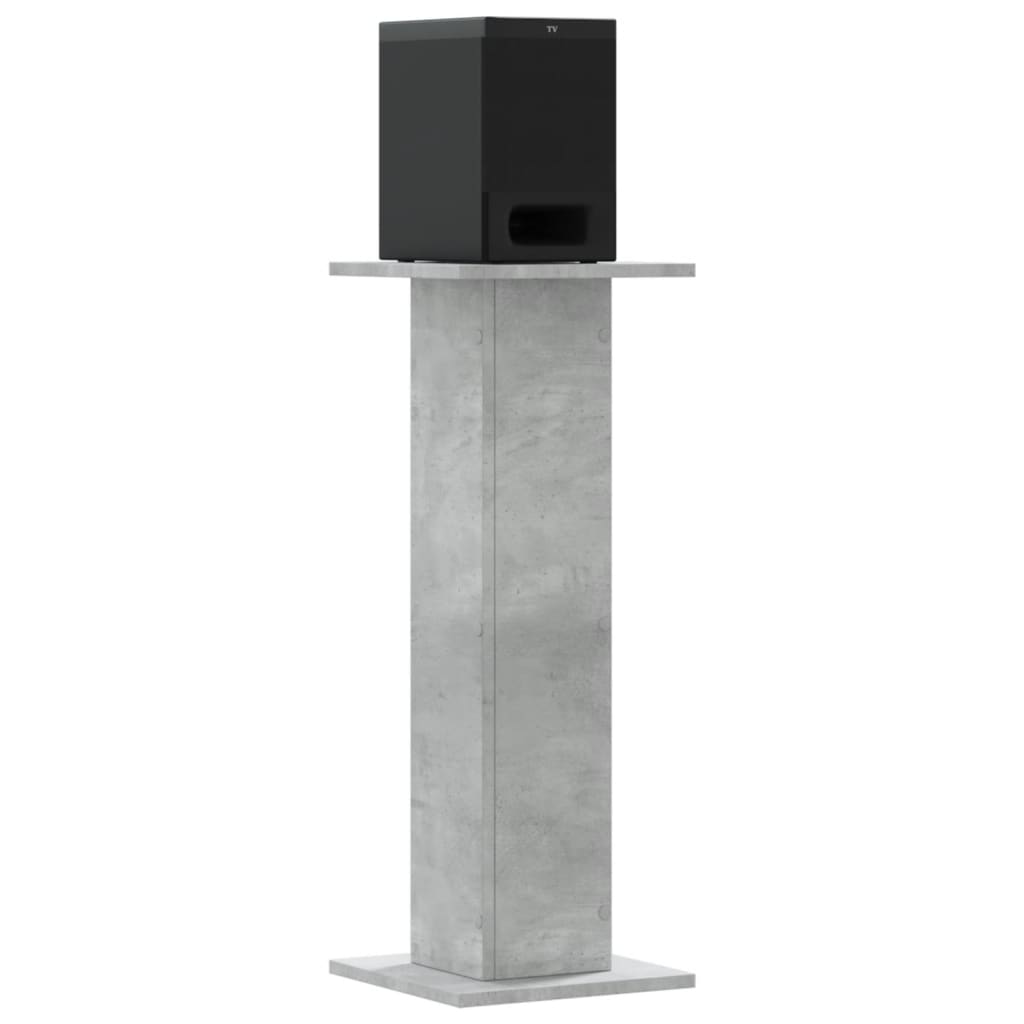 vidaXL Speaker Stands 2 pcs Concrete Grey 30x30x80 cm Engineered Wood