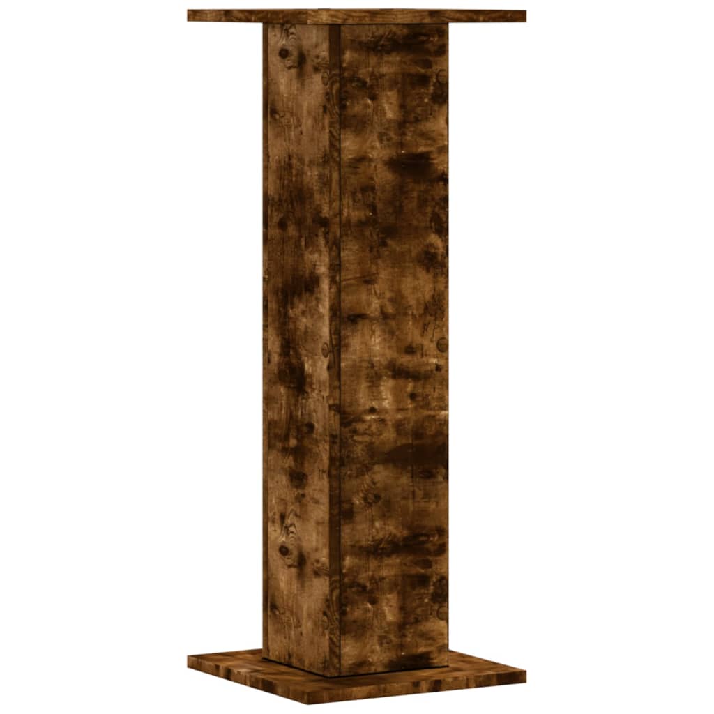 vidaXL Speaker Stands 2 pcs Smoked Oak 30x30x80 cm Engineered Wood