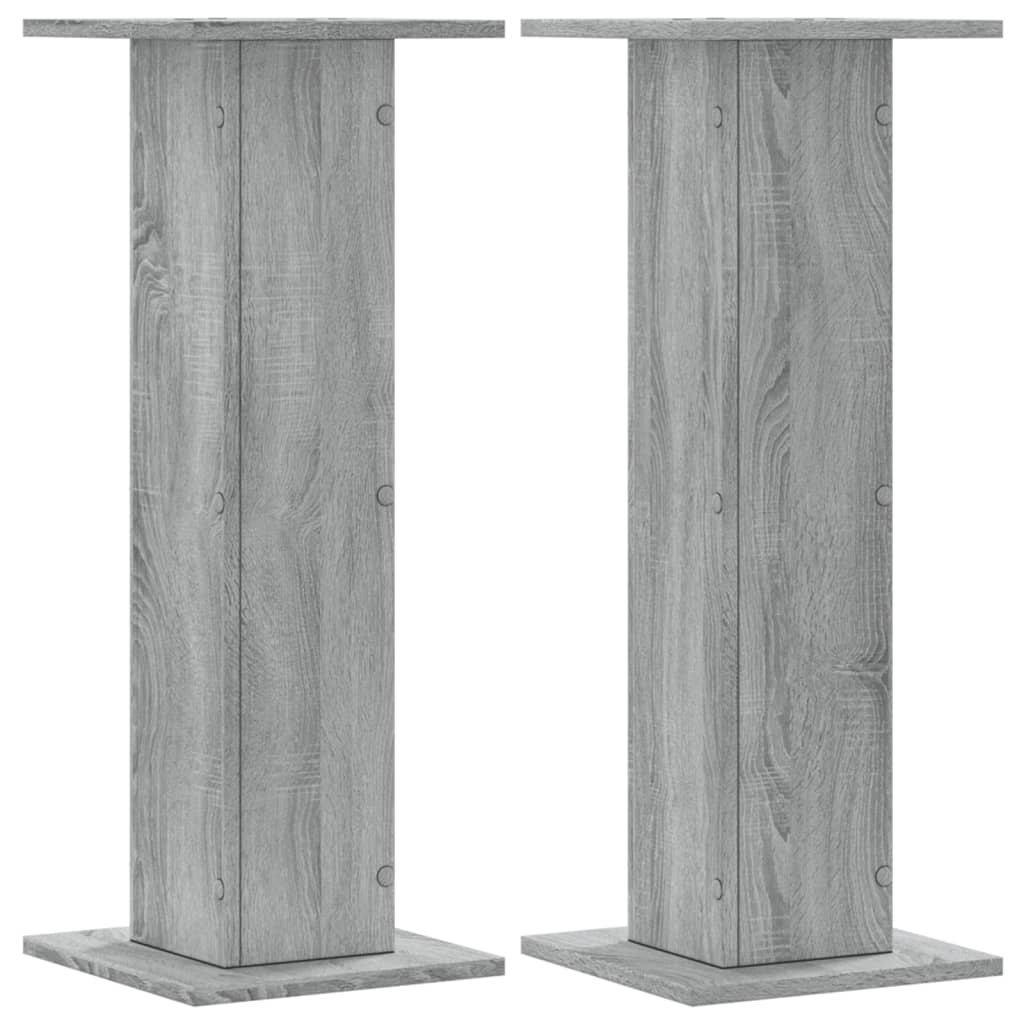 vidaXL Speaker Stands 2 pcs Grey Sonoma 30x30x80 cm Engineered Wood