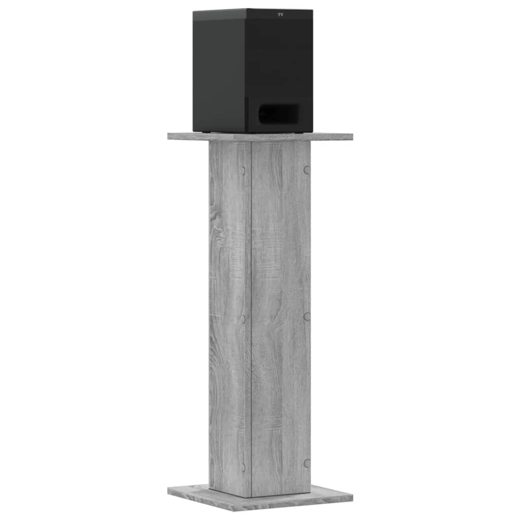 vidaXL Speaker Stands 2 pcs Grey Sonoma 30x30x80 cm Engineered Wood