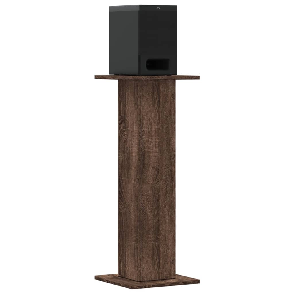 vidaXL Speaker Stands 2 pcs Brown Oak 30x30x80 cm Engineered Wood