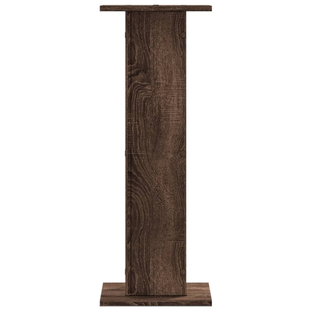 vidaXL Speaker Stands 2 pcs Brown Oak 30x30x80 cm Engineered Wood