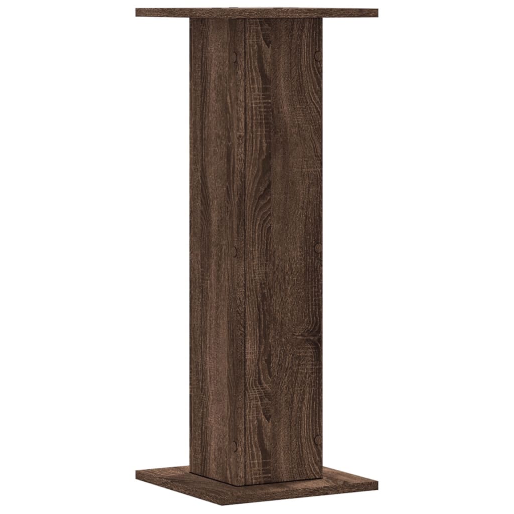 vidaXL Speaker Stands 2 pcs Brown Oak 30x30x80 cm Engineered Wood