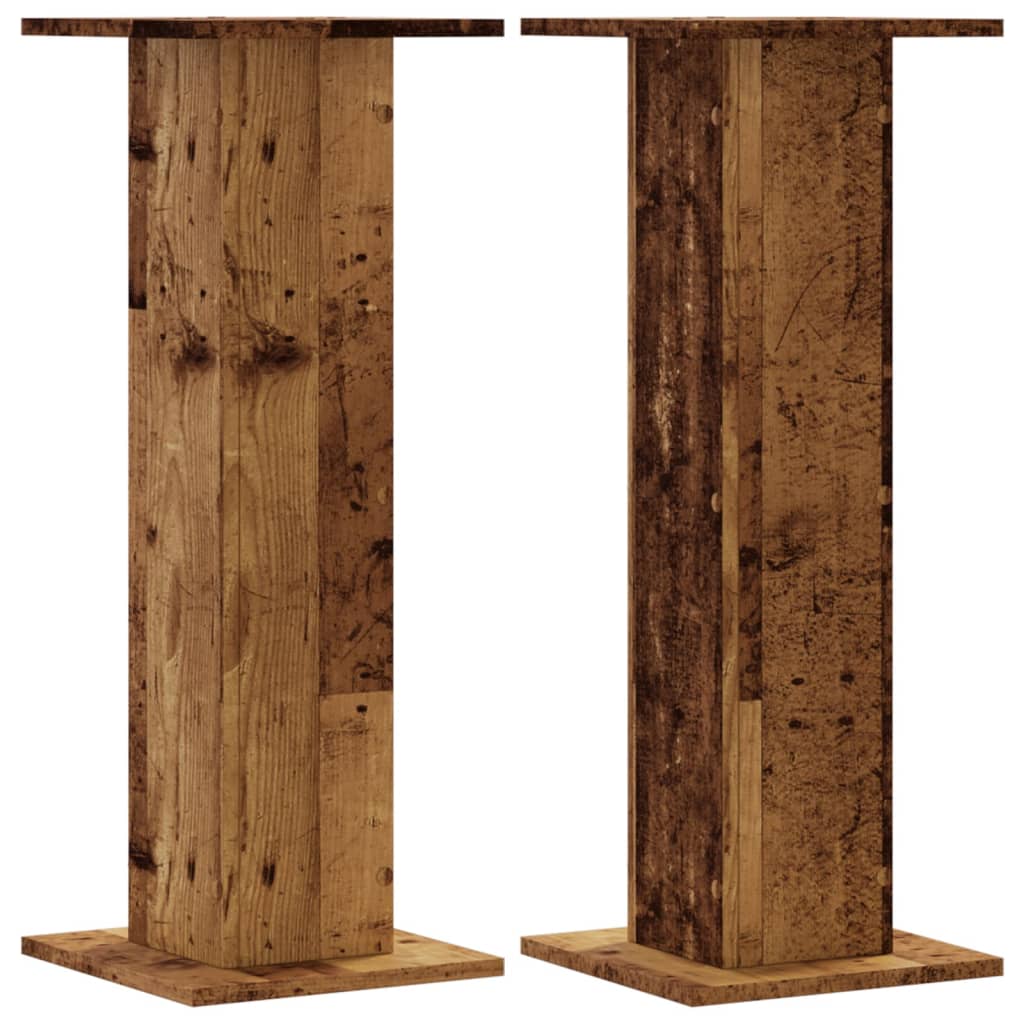 vidaXL Speaker Stands 2 pcs Old Wood 30x30x80 cm Engineered Wood