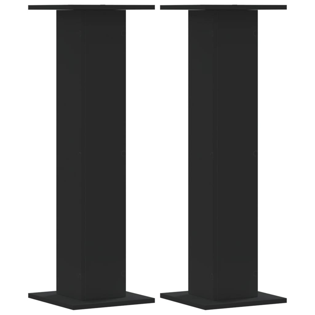 vidaXL Speaker Stands 2 pcs Black 30x30x95 cm Engineered Wood