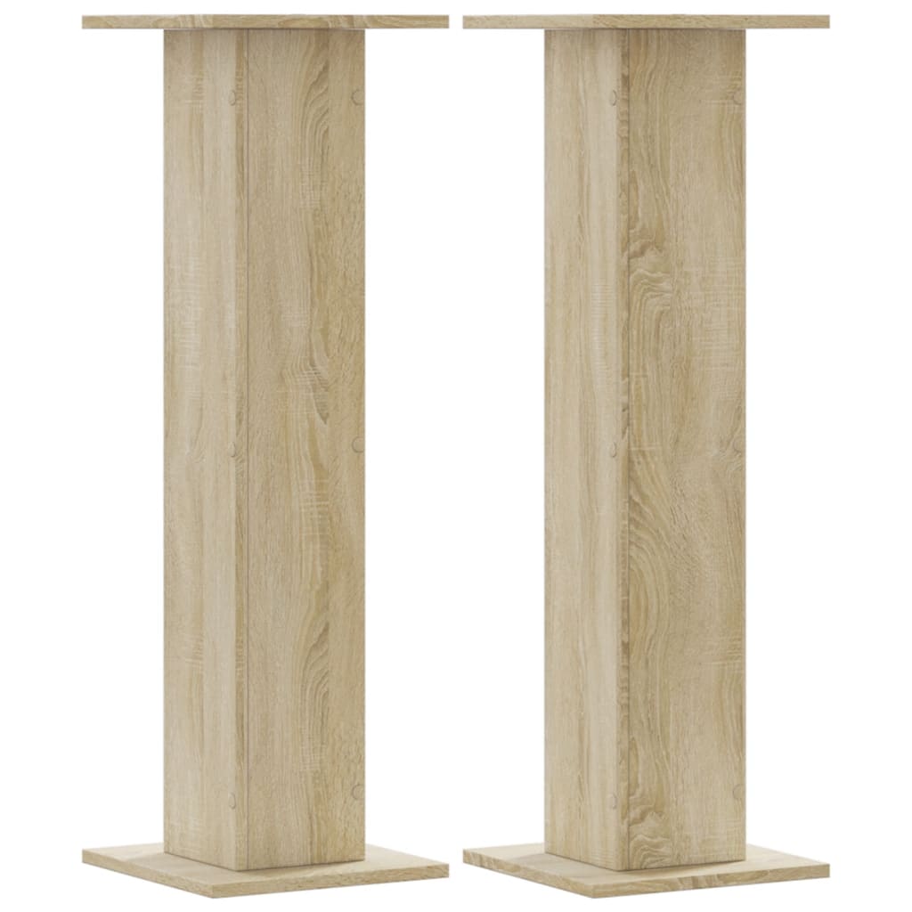 vidaXL Speaker Stands 2 pcs Sonoma Oak 30x30x95 cm Engineered Wood