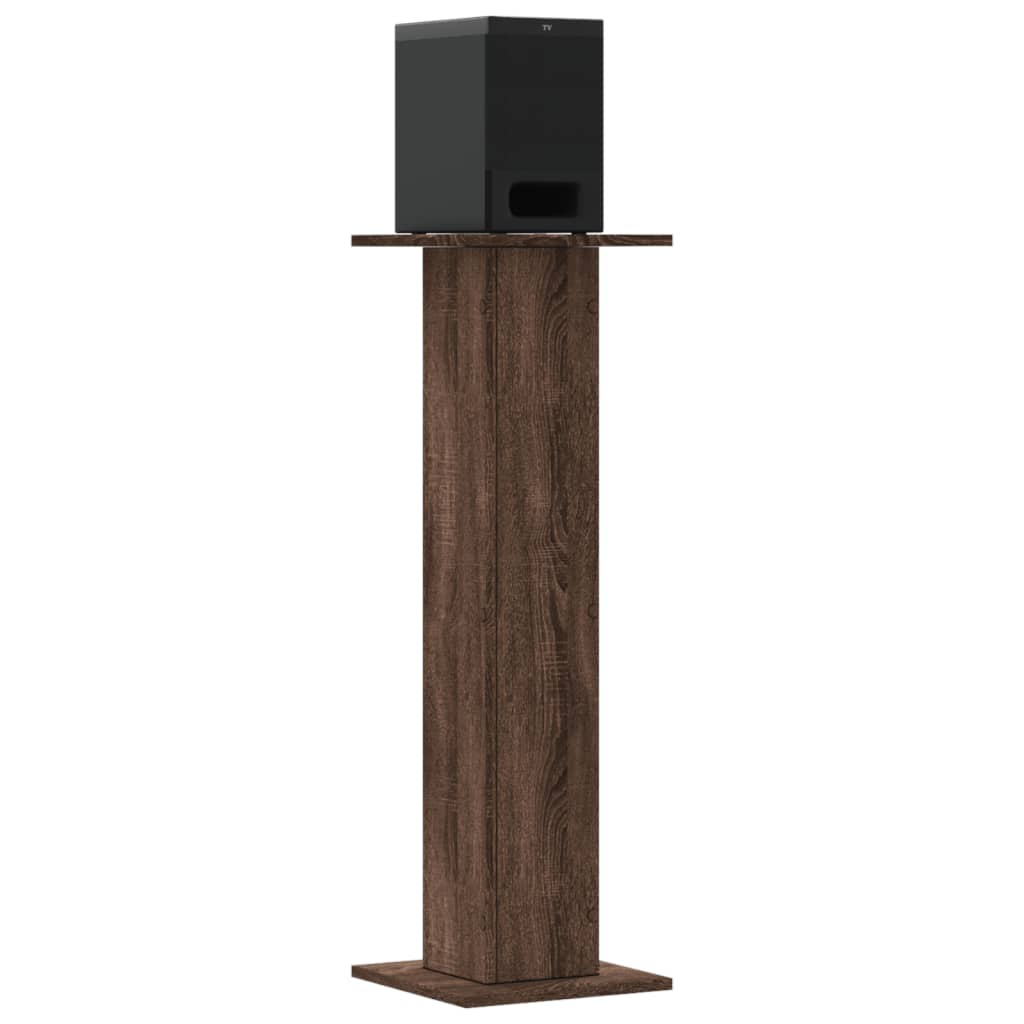 vidaXL Speaker Stands 2 pcs Brown Oak 30x30x95 cm Engineered Wood