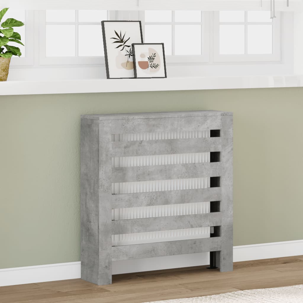 Radiator Cover Concrete Grey 78x20x82 cm Engineered Wood