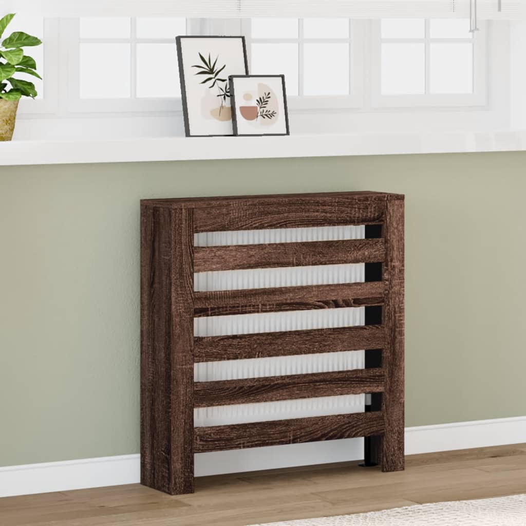 Radiator Cover Brown Oak 78x20x82 cm Engineered Wood