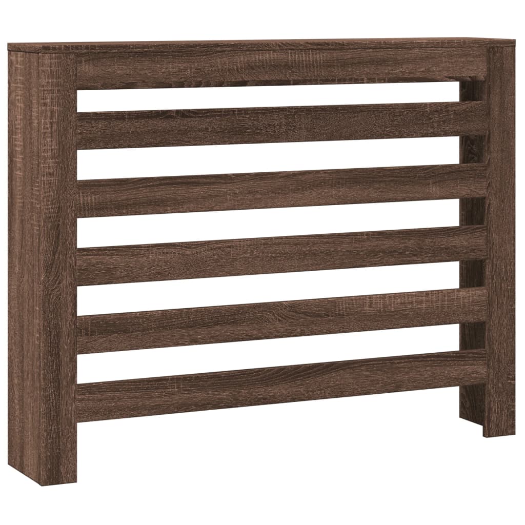 Radiator Cover Brown Oak 104x20x82 cm Engineered Wood