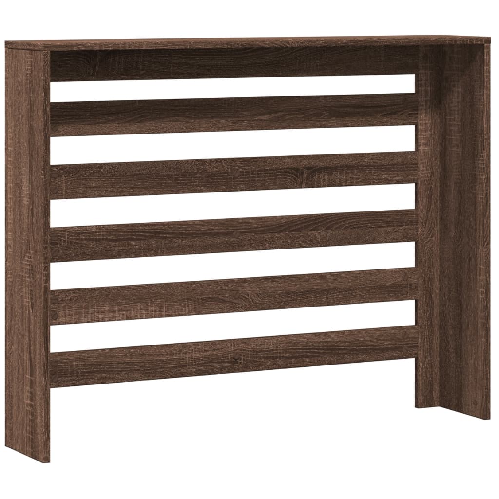 Radiator Cover Brown Oak 104x20x82 cm Engineered Wood