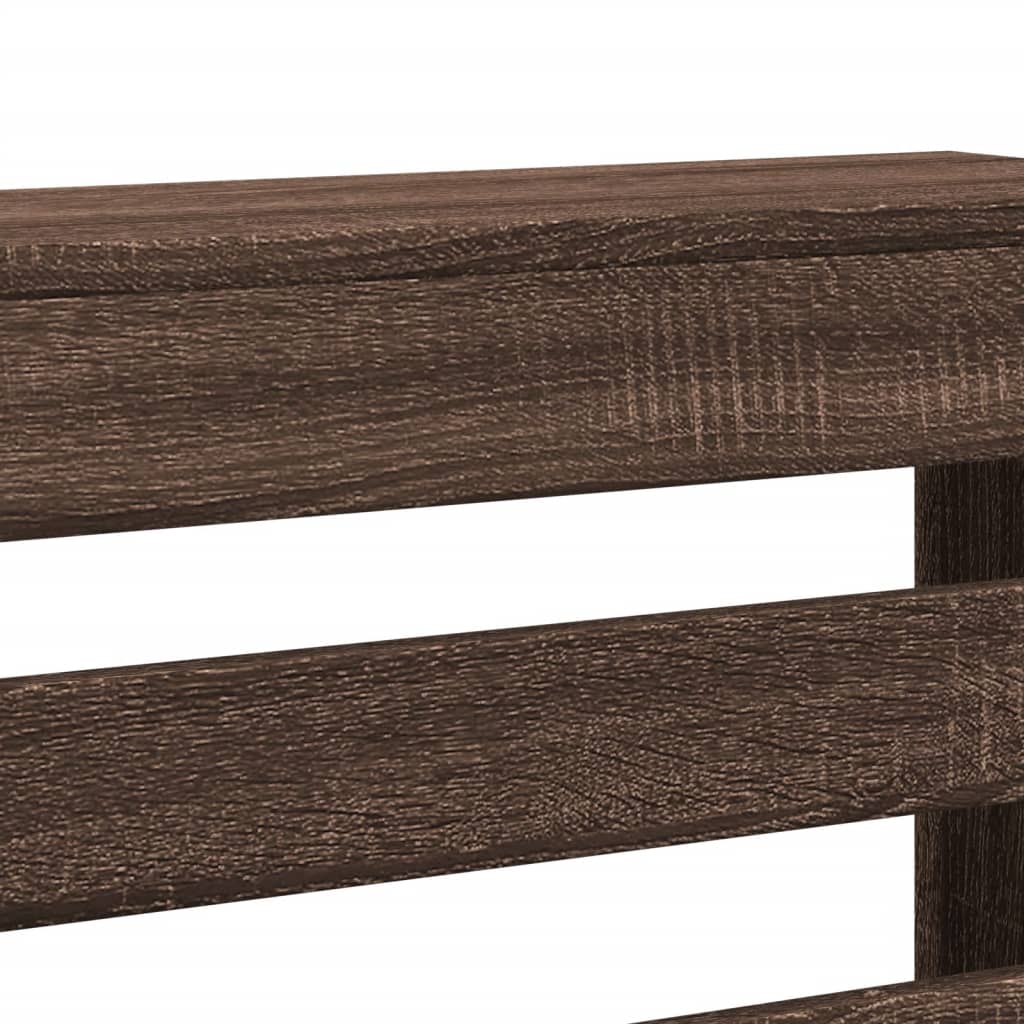 Radiator Cover Brown Oak 104x20x82 cm Engineered Wood