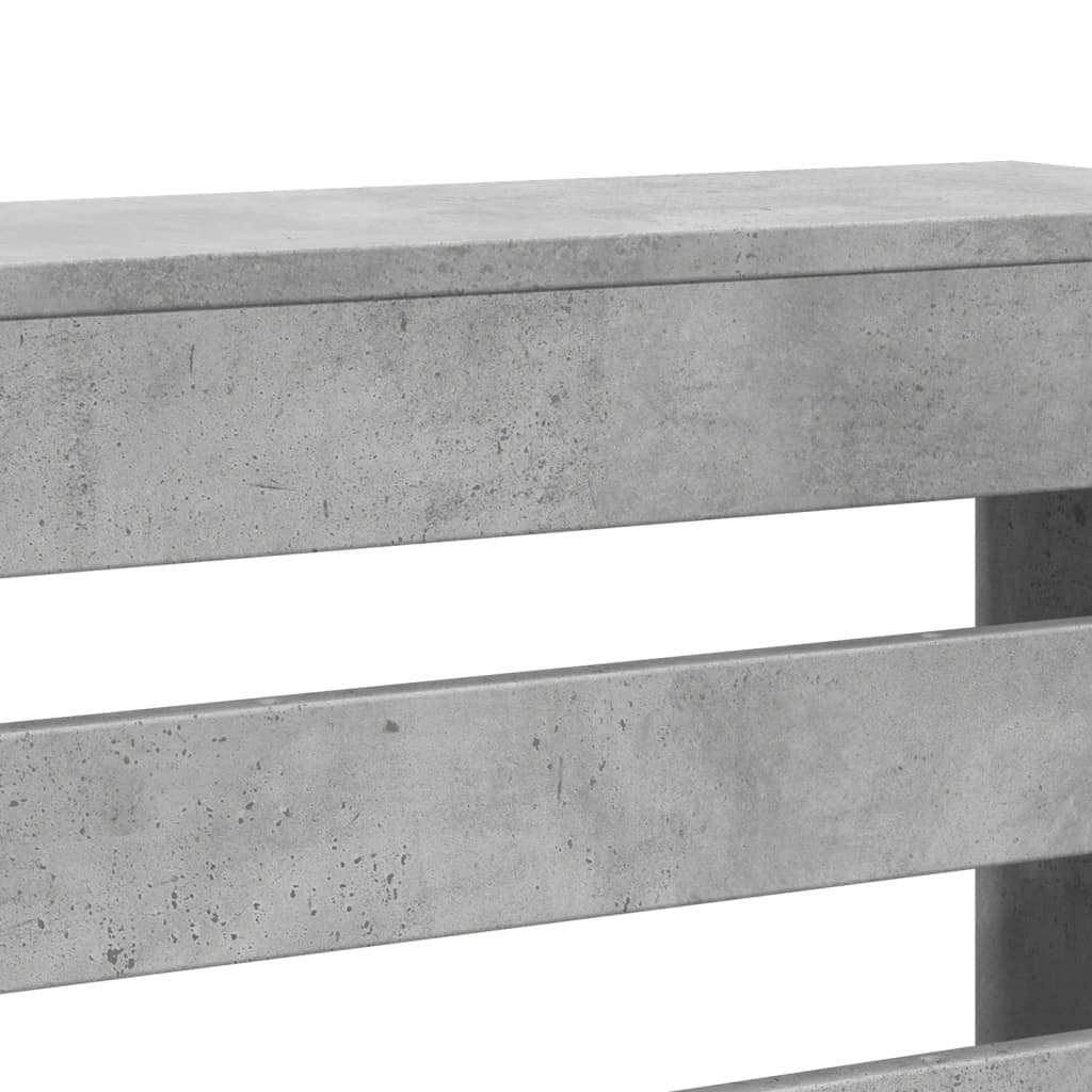Radiator Cover Concrete Grey 149x20x82 cm Engineered Wood