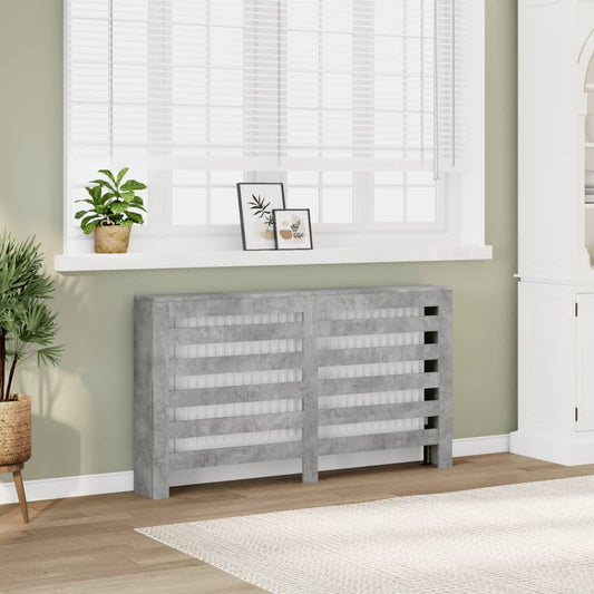 Radiator Cover Concrete Grey 149x20x82 cm Engineered Wood