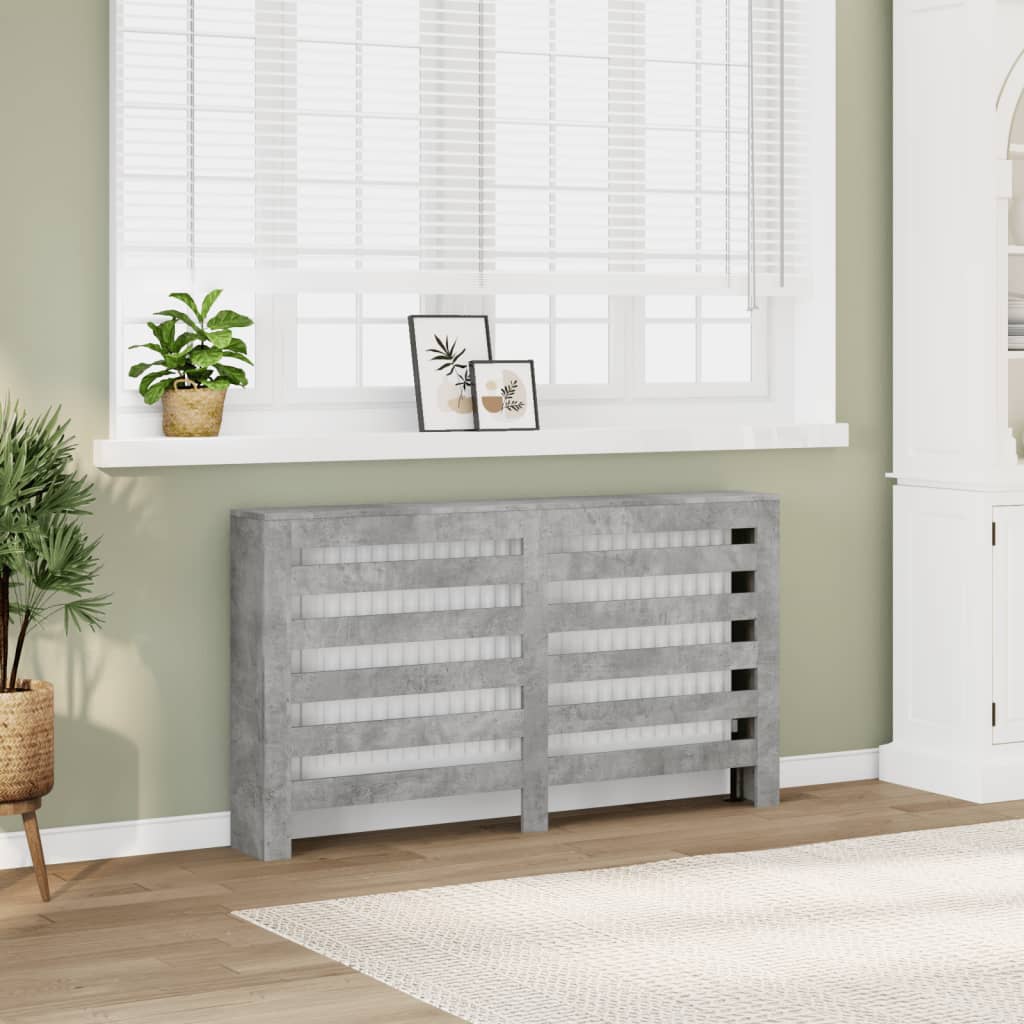 Radiator Cover Concrete Grey 149x20x82 cm Engineered Wood