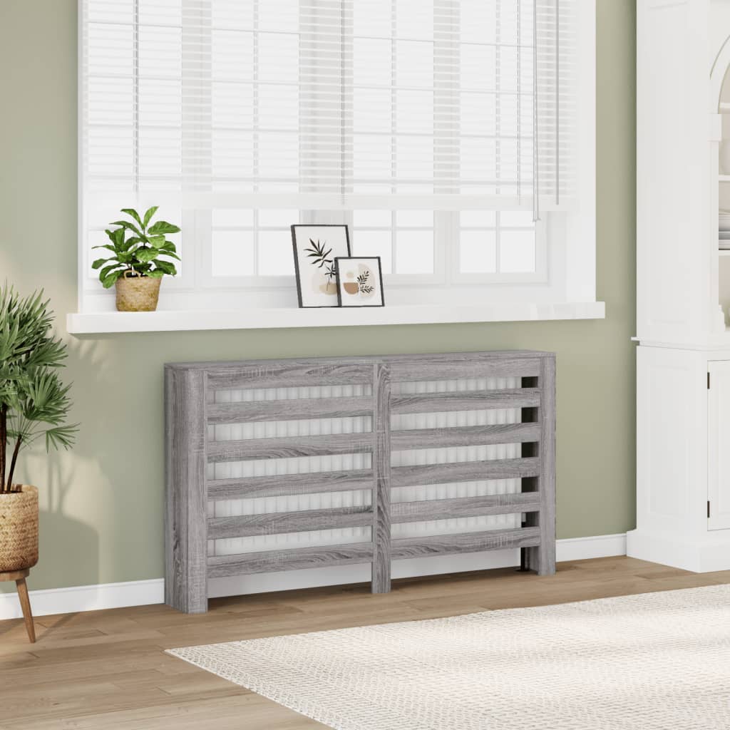 Radiator Cover Grey Sonoma 149x20x82 cm Engineered Wood
