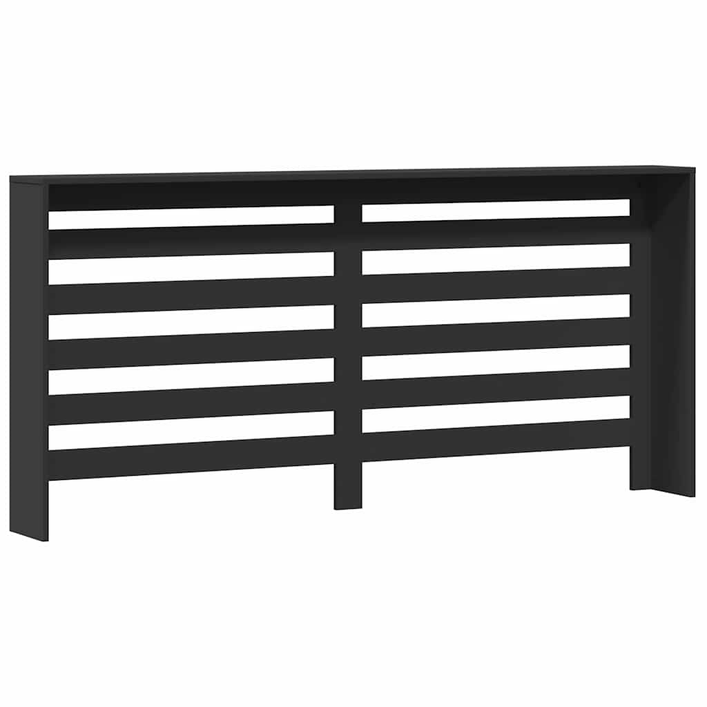 Radiator Cover Black 175x20x82 cm Engineered Wood