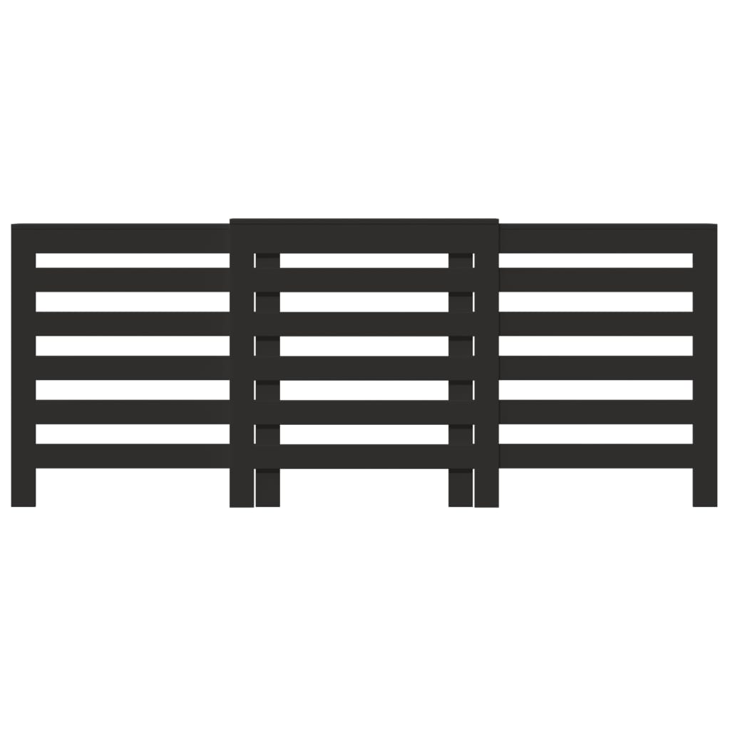 Radiator Cover Black 205x21.5x83.5 cm Engineered Wood