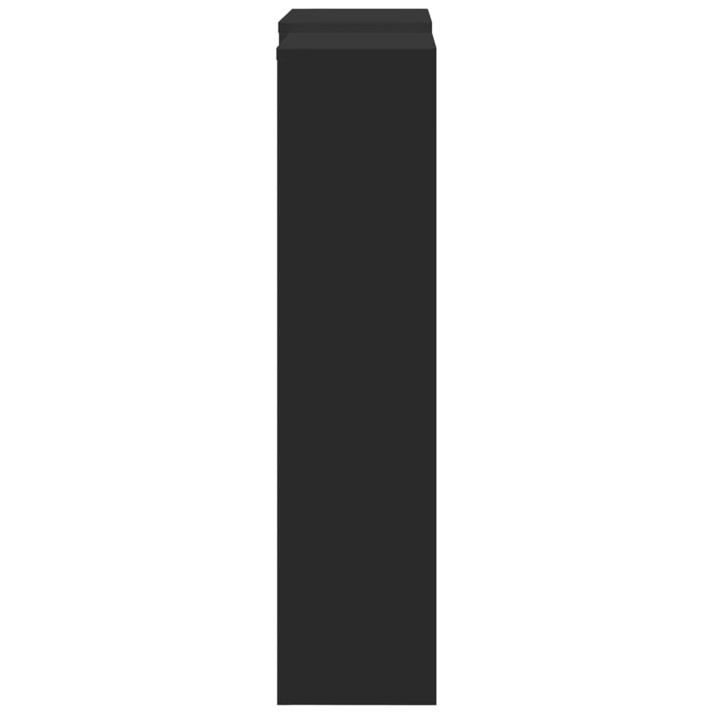 Radiator Cover Black 205x21.5x83.5 cm Engineered Wood