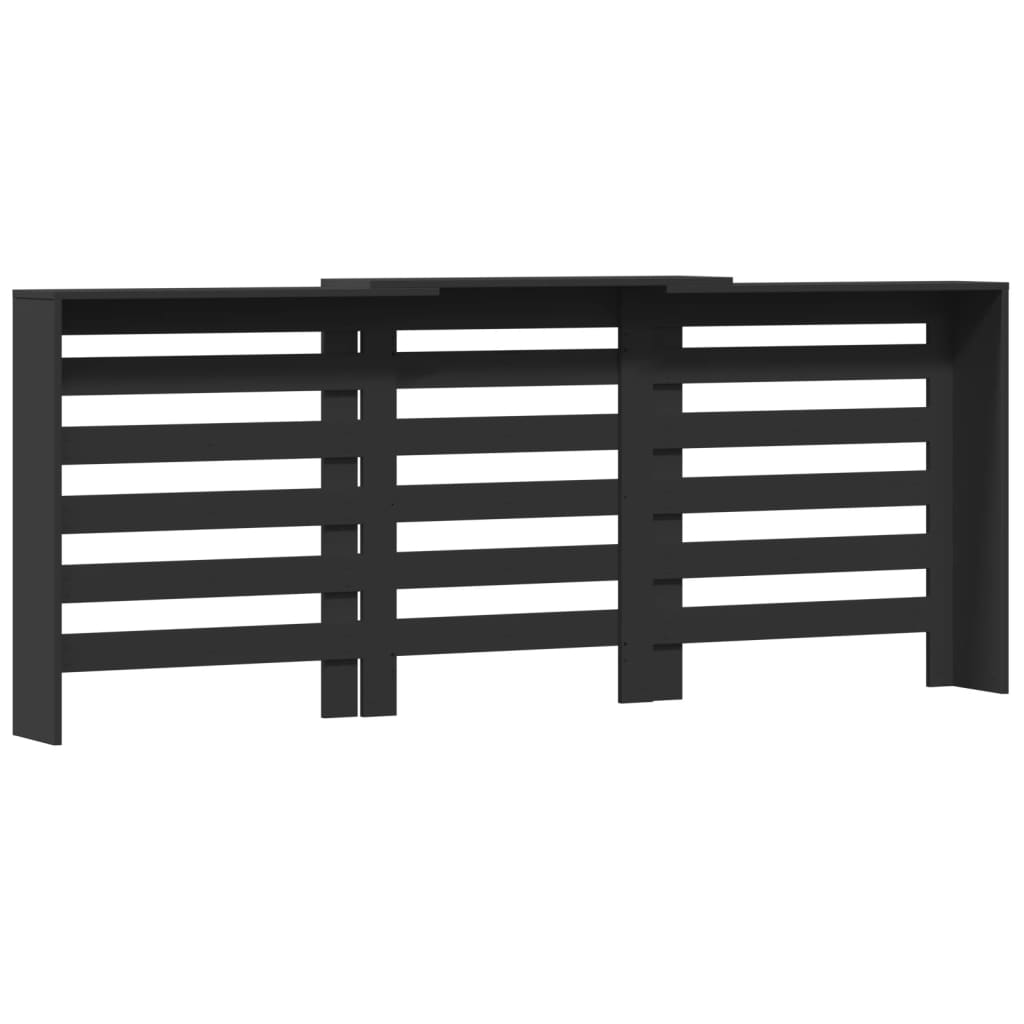 Radiator Cover Black 205x21.5x83.5 cm Engineered Wood
