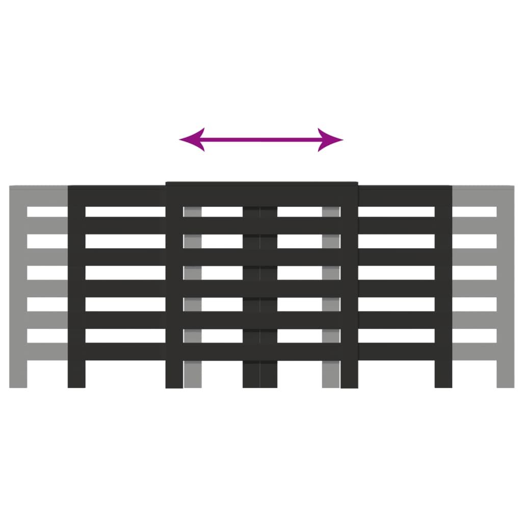 Radiator Cover Black 205x21.5x83.5 cm Engineered Wood