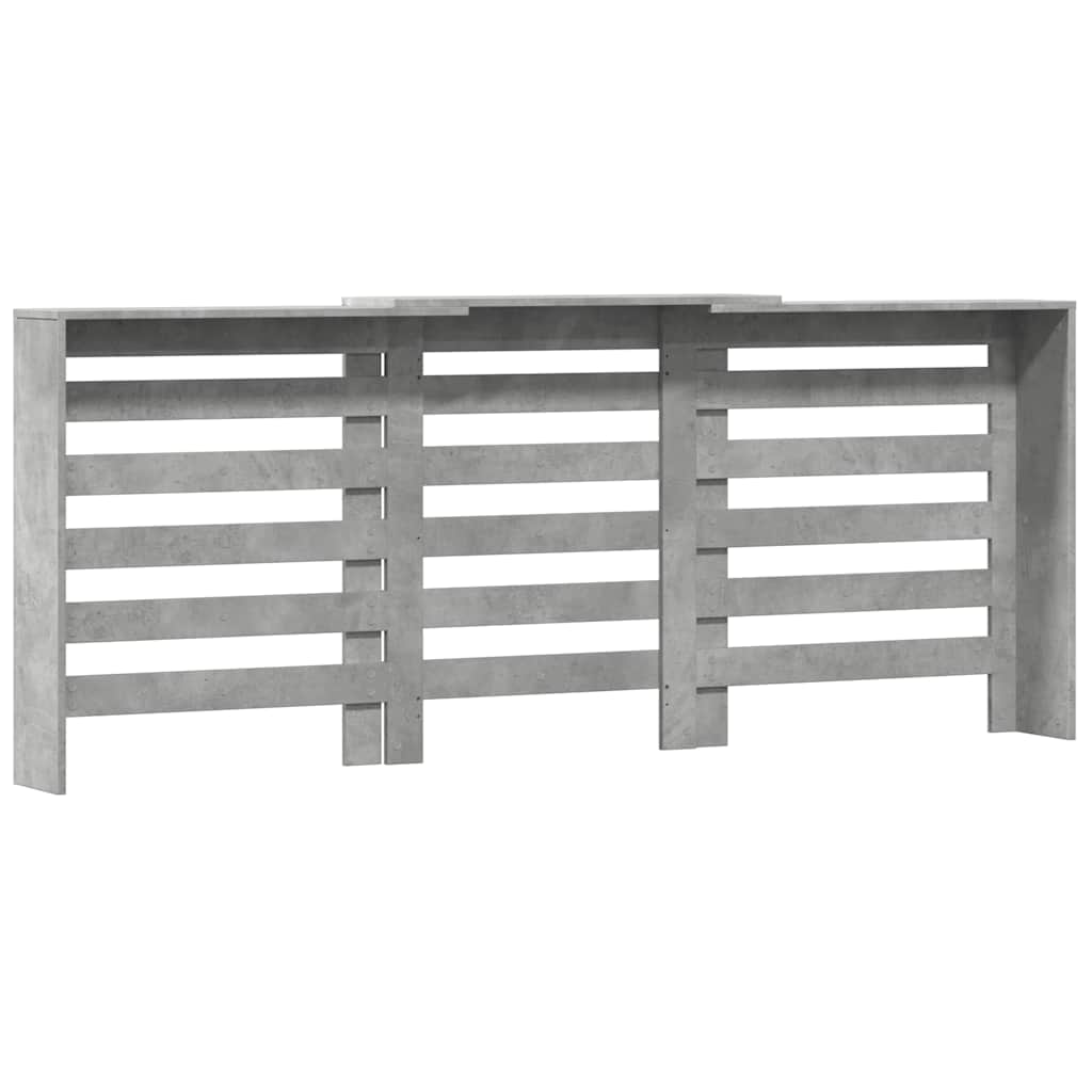 Radiator Cover Concrete Grey 205x21.5x83.5 cm Engineered Wood