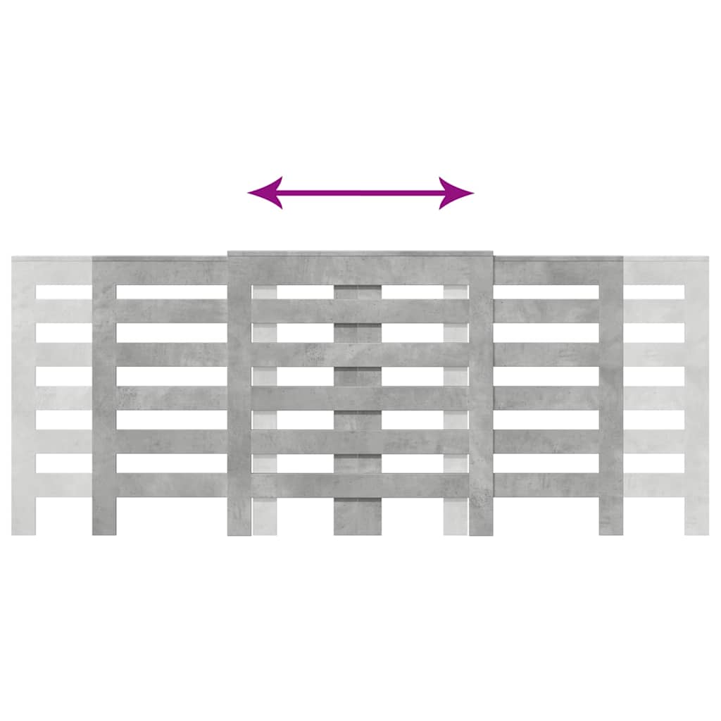 Radiator Cover Concrete Grey 205x21.5x83.5 cm Engineered Wood