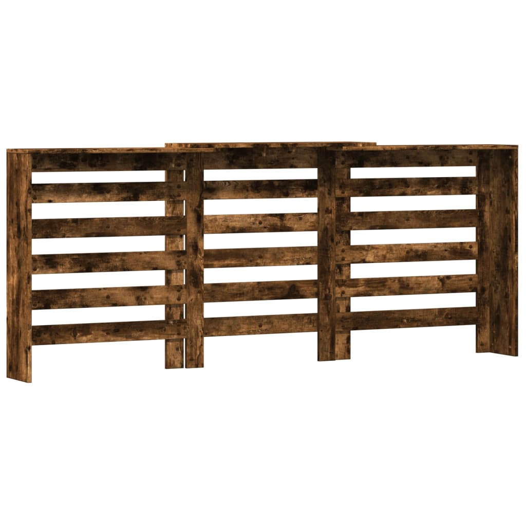 Radiator Cover Smoked Oak 205x21.5x83.5 cm Engineered Wood