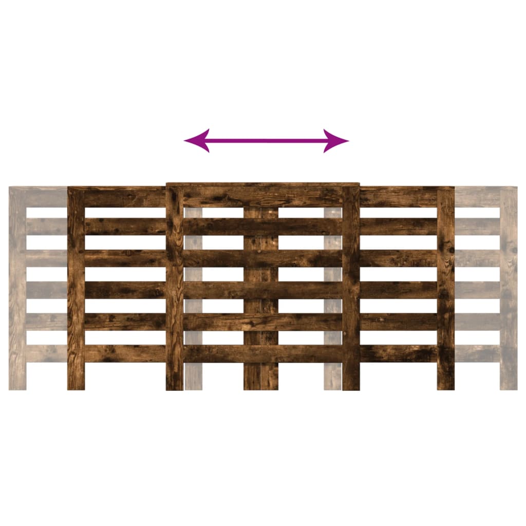 Radiator Cover Smoked Oak 205x21.5x83.5 cm Engineered Wood