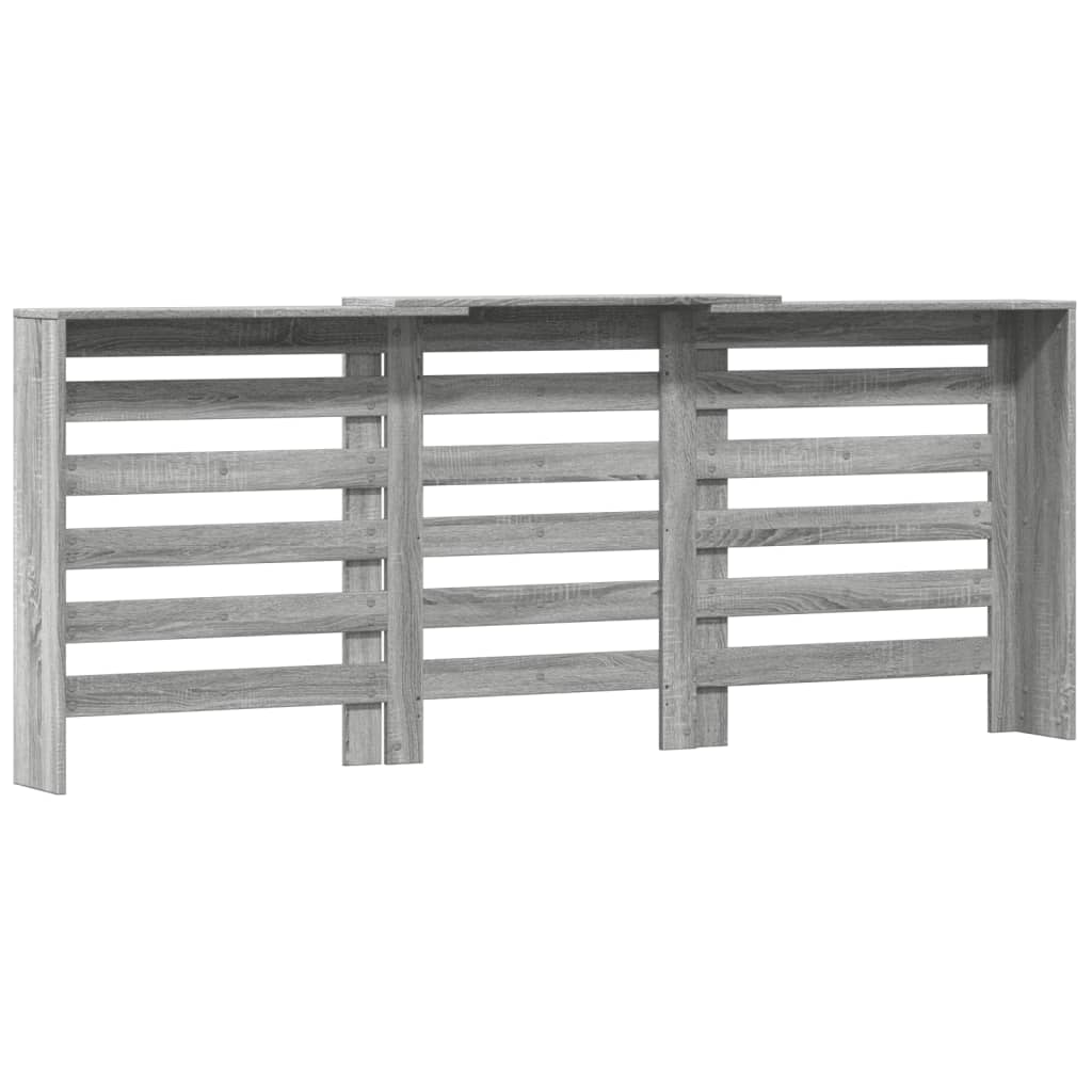 Radiator Cover Grey Sonoma 205x21.5x83.5 cm Engineered Wood
