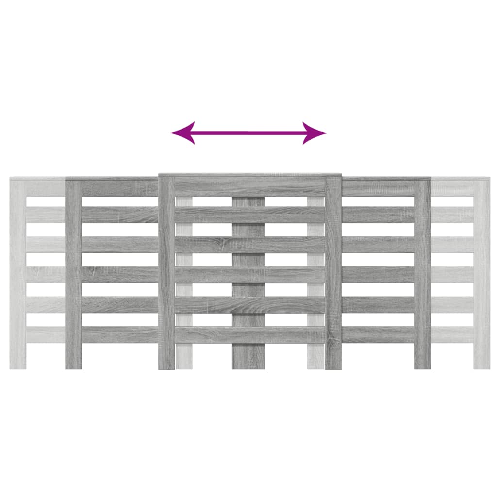 Radiator Cover Grey Sonoma 205x21.5x83.5 cm Engineered Wood