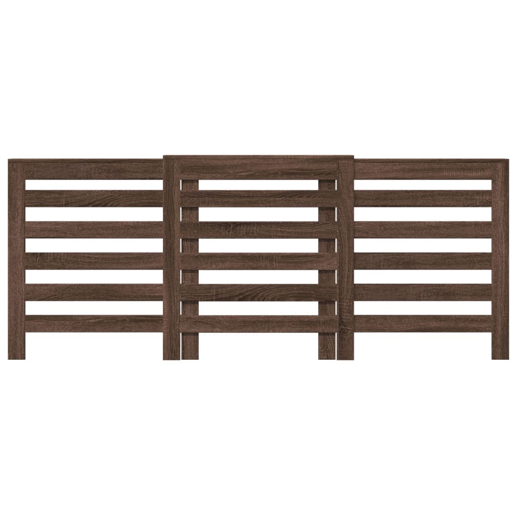 Radiator Cover Brown Oak 205x21.5x83.5 cm Engineered Wood