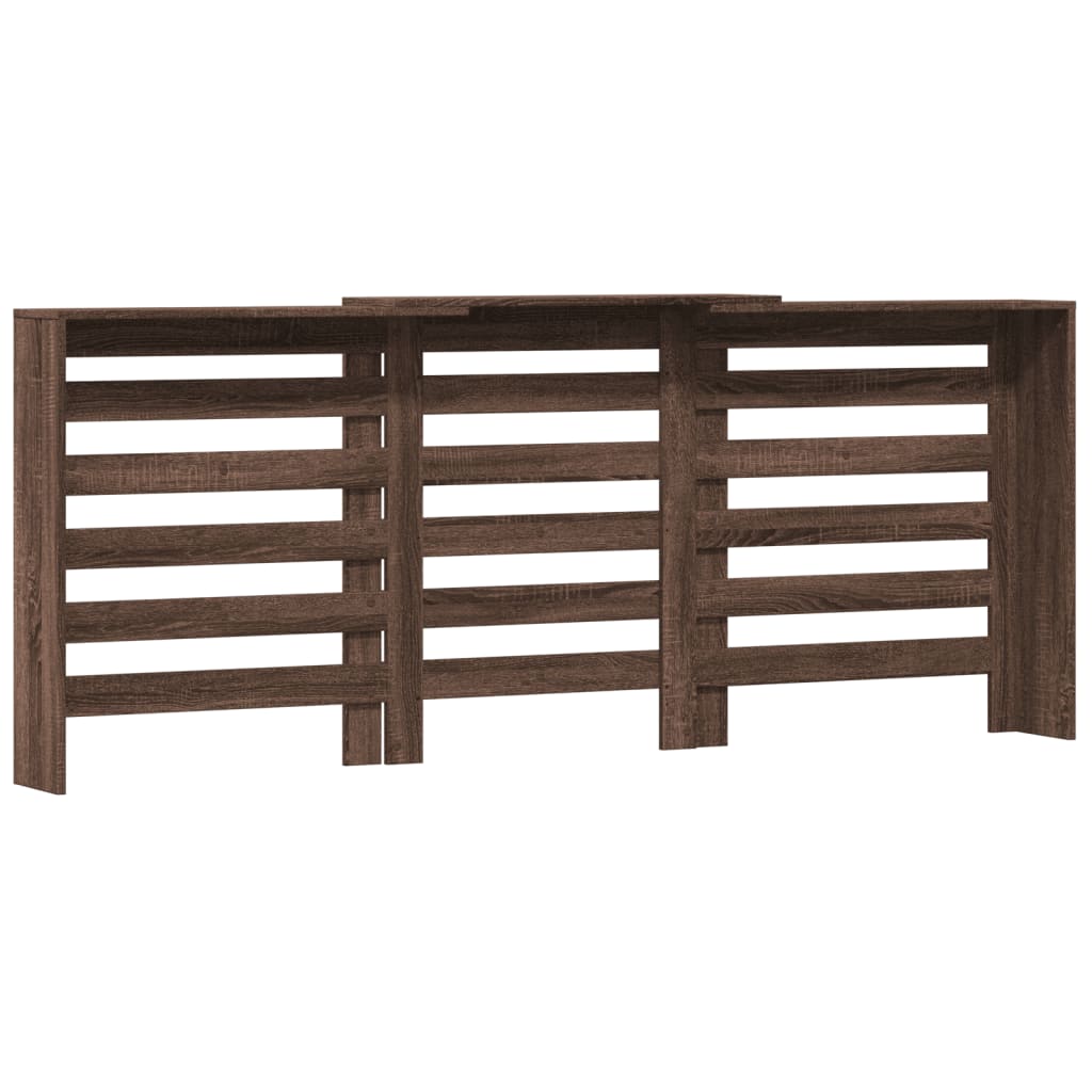 Radiator Cover Brown Oak 205x21.5x83.5 cm Engineered Wood
