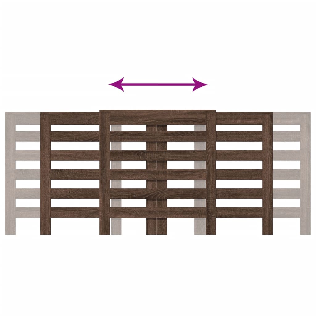 Radiator Cover Brown Oak 205x21.5x83.5 cm Engineered Wood
