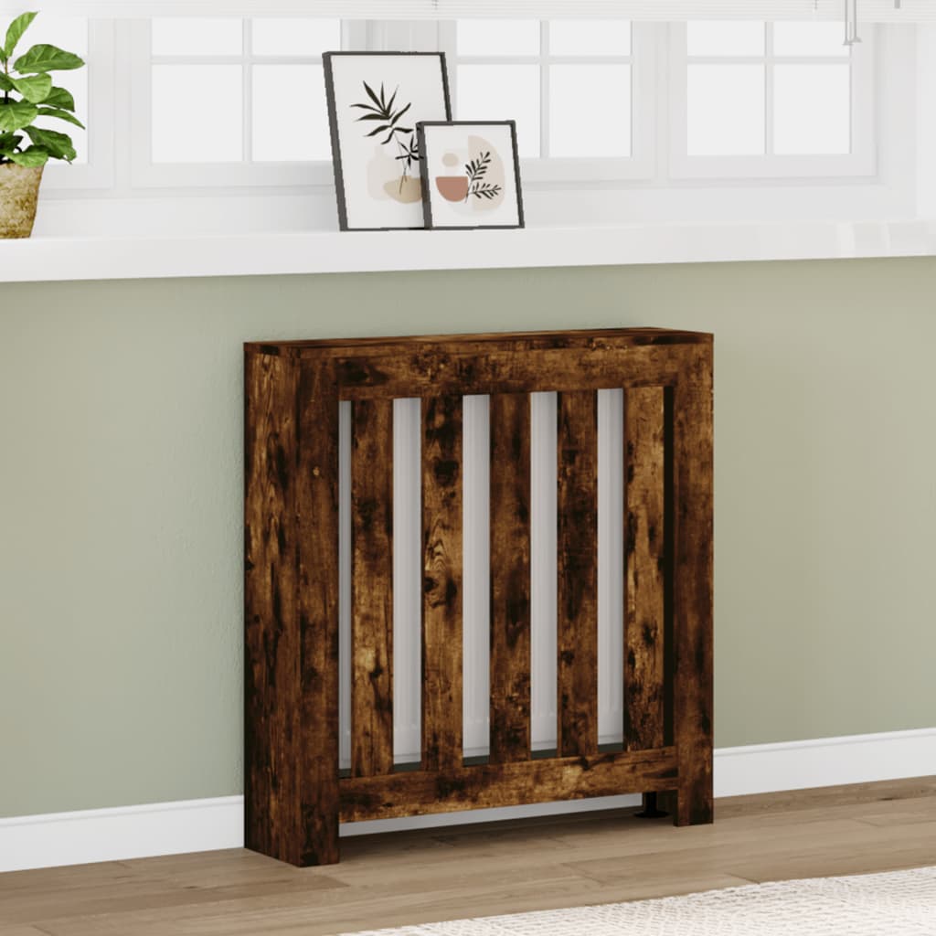 Radiator Cover Smoked Oak 78x20x82 cm Engineered Wood