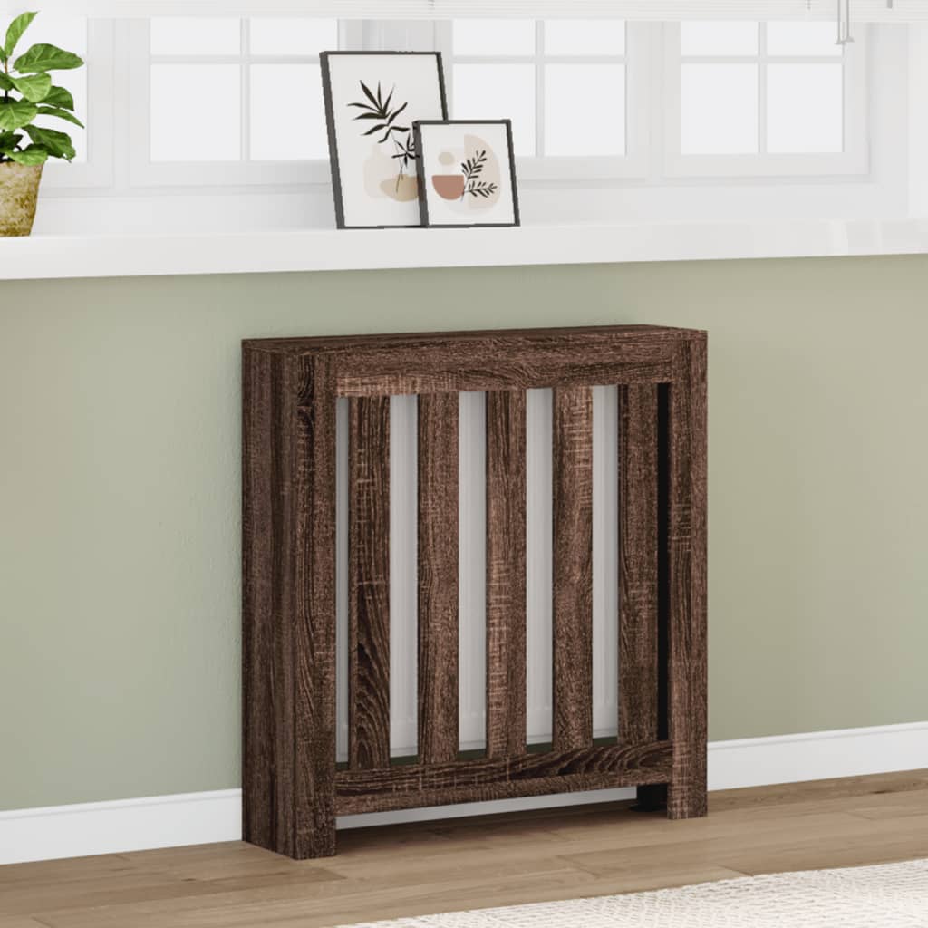 Radiator Cover Brown Oak 78x20x82 cm Engineered Wood