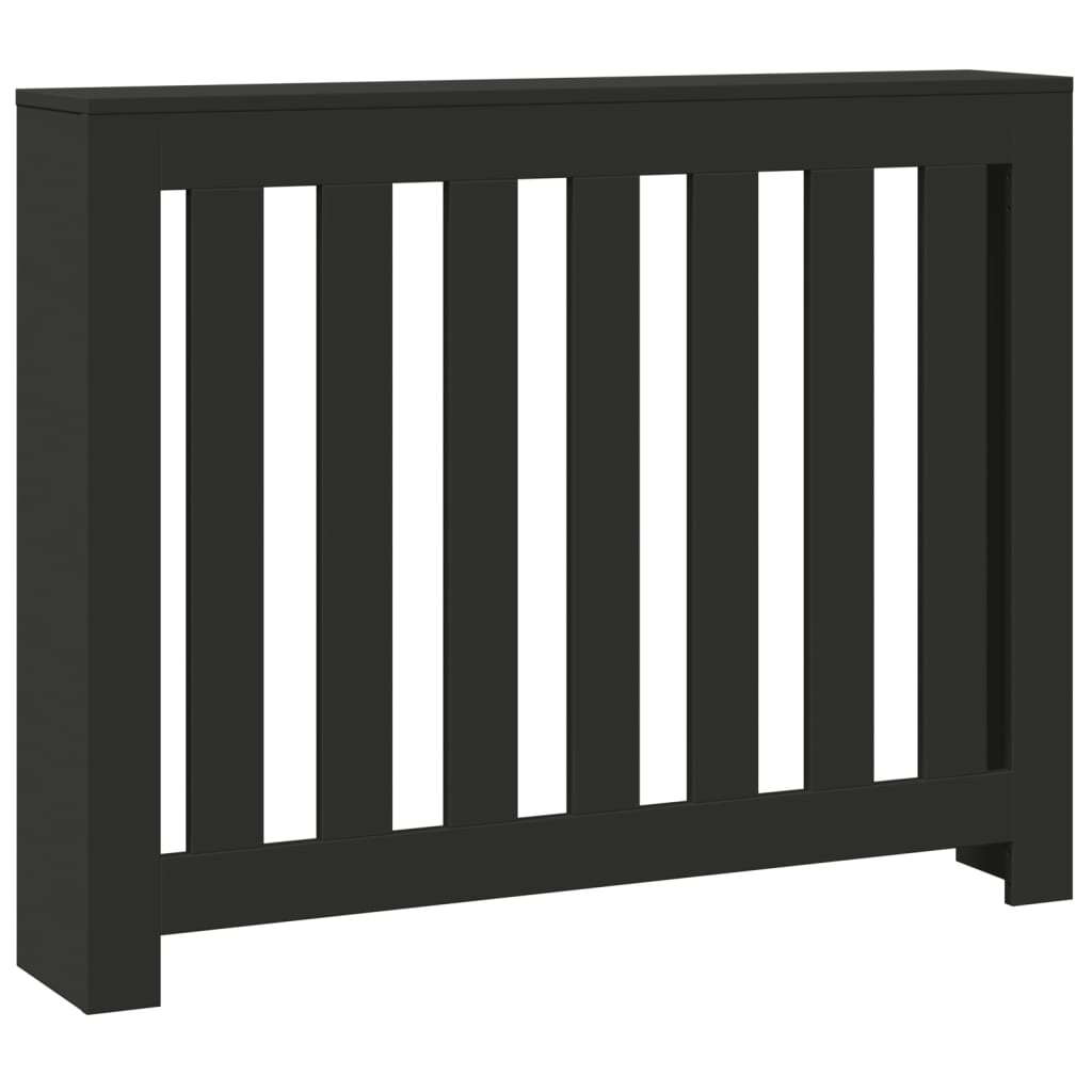 Radiator Cover Black 104x20x82 cm Engineered Wood