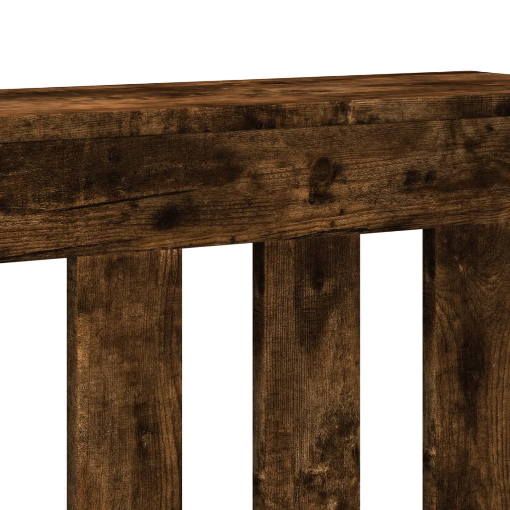 Radiator Cover Smoked Oak 104x20x82 cm Engineered Wood
